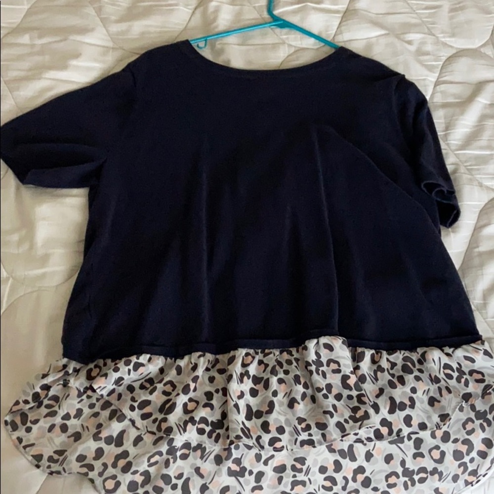 Navy blue shirt sleeve sweater